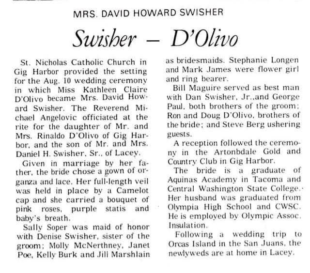 According to her obituary, Betty was a member of the St. Charles Borromeo Church