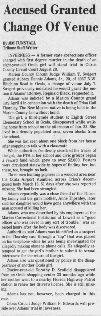Aubrey Adams was a twenty-year-old corrections officer, 
